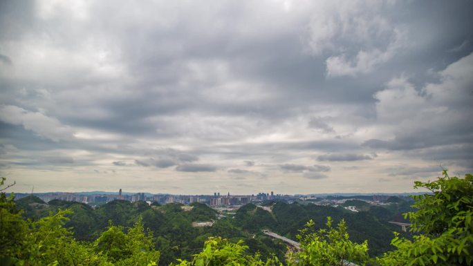 贵州贵阳黔灵山上贵阳城延时摄影