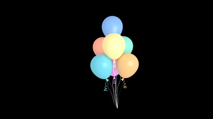 气球飘动上升透明通道+无限循环