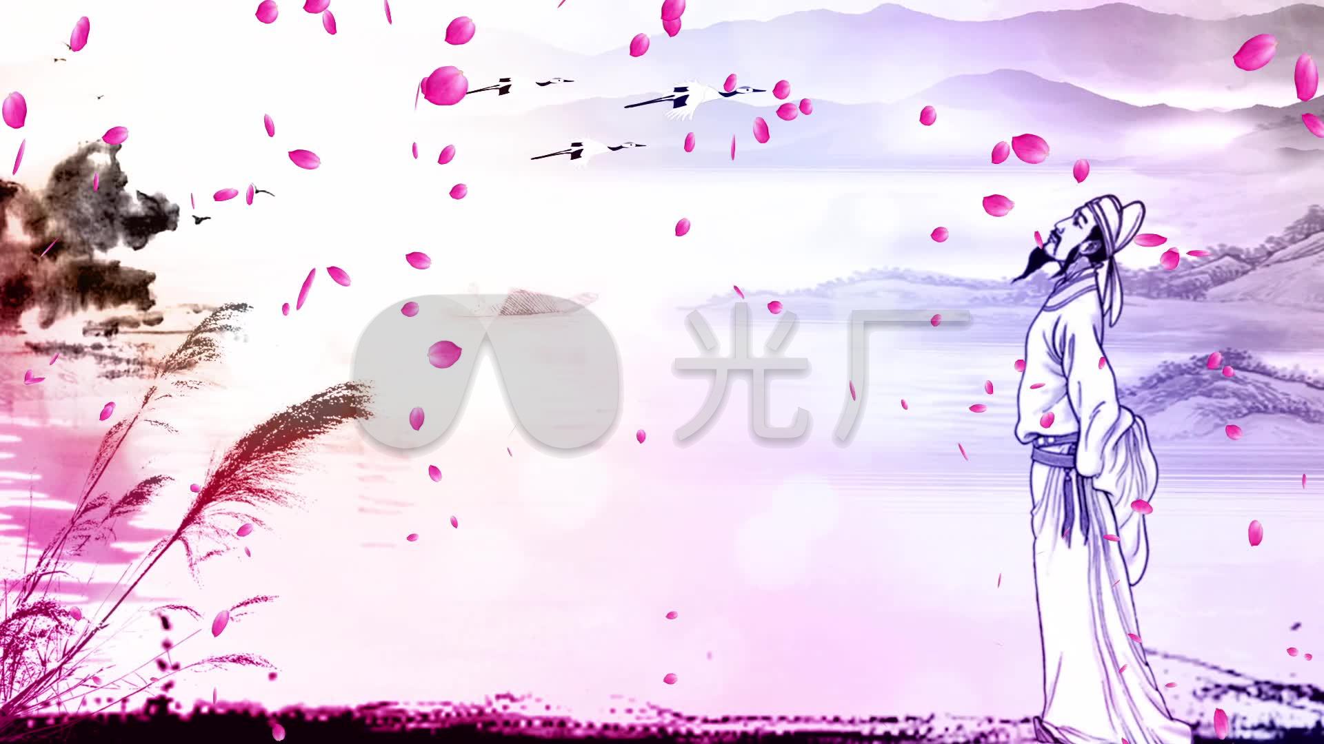 采薇舞蹈配乐成品水墨中国风歌曲背景_1920x1080_高清视频素材下载