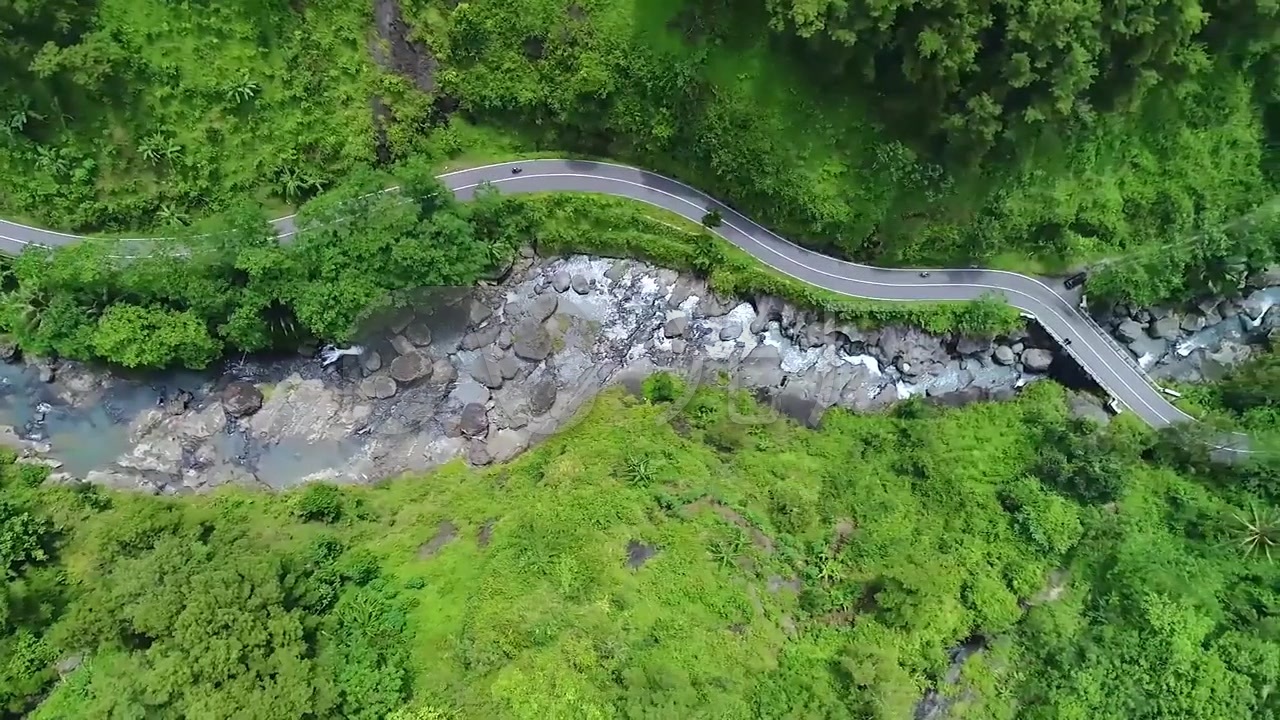 田地小溪公路自然景观