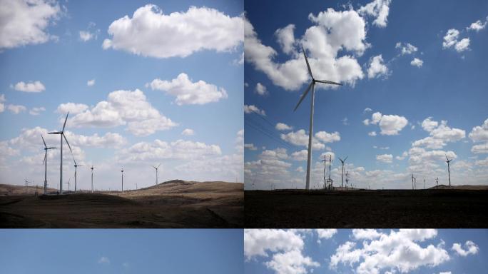风力发电太阳能板逐格拍摄
