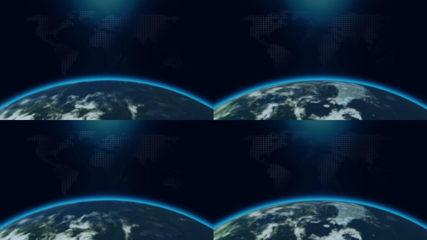 地球世界地图蓝色科技背景