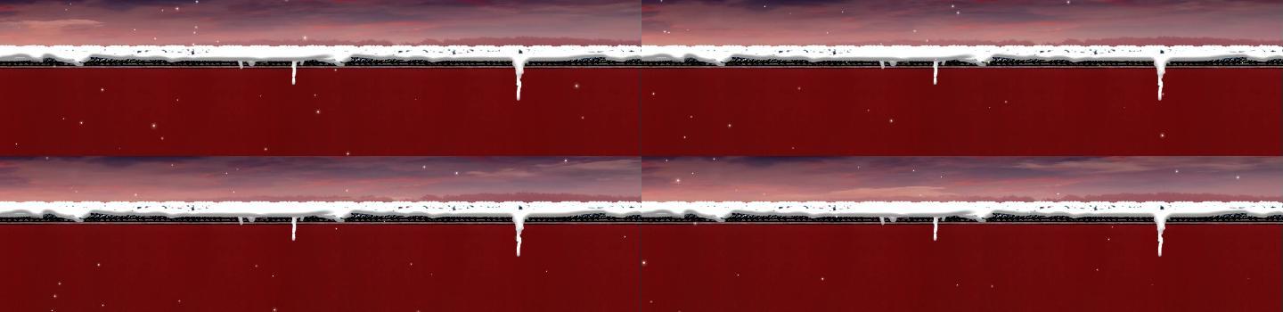 红色大院雪景围墙