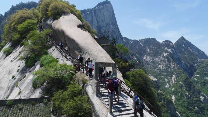 陕西华山旅游景区大气震撼航拍4k