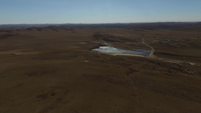 乌兰布统野鸭湖水面航拍