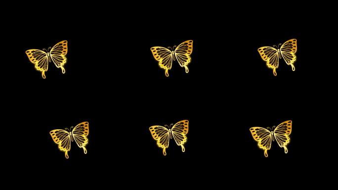 金色蝴蝶（带通道）