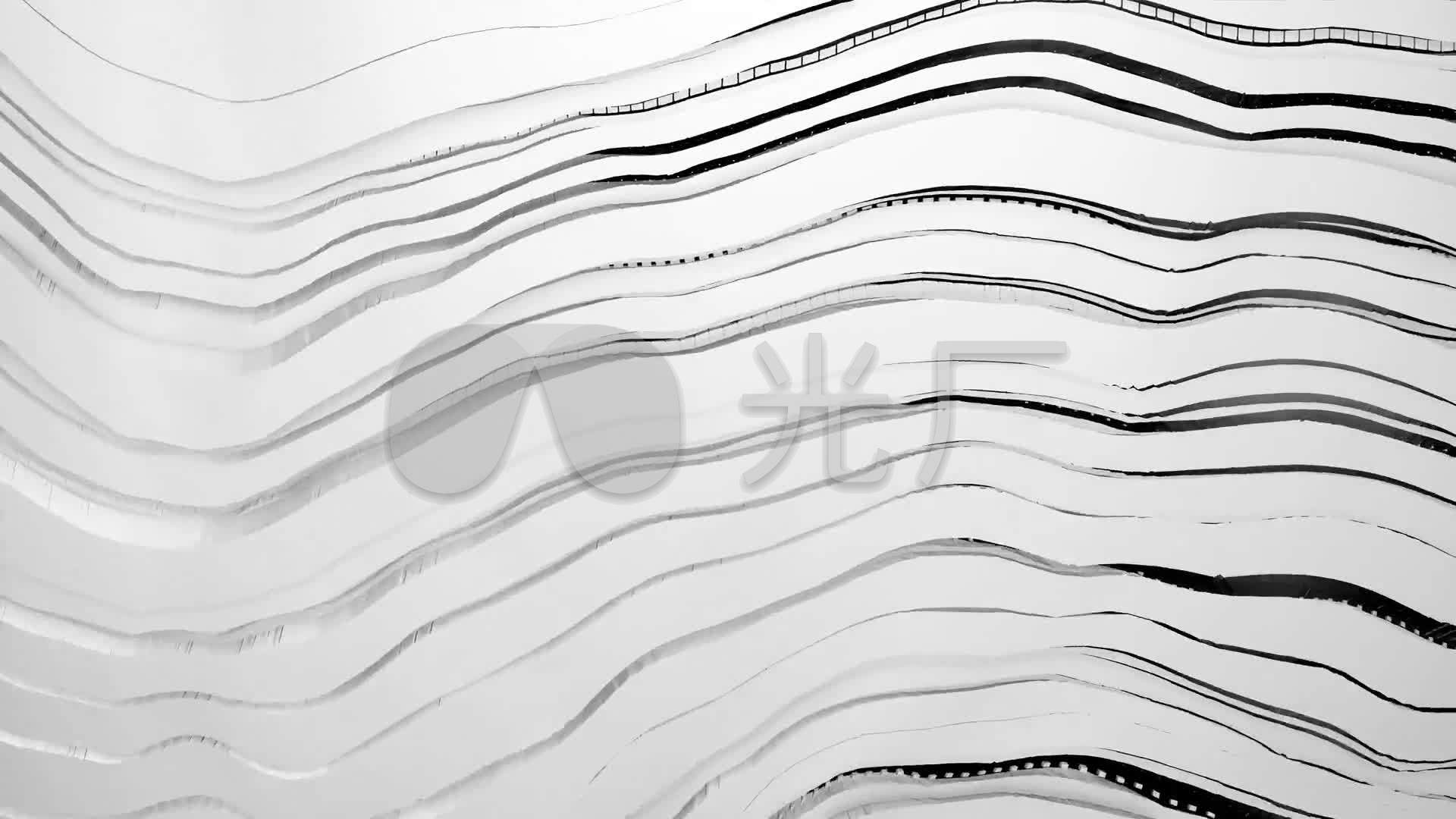 黑白流动线条素材