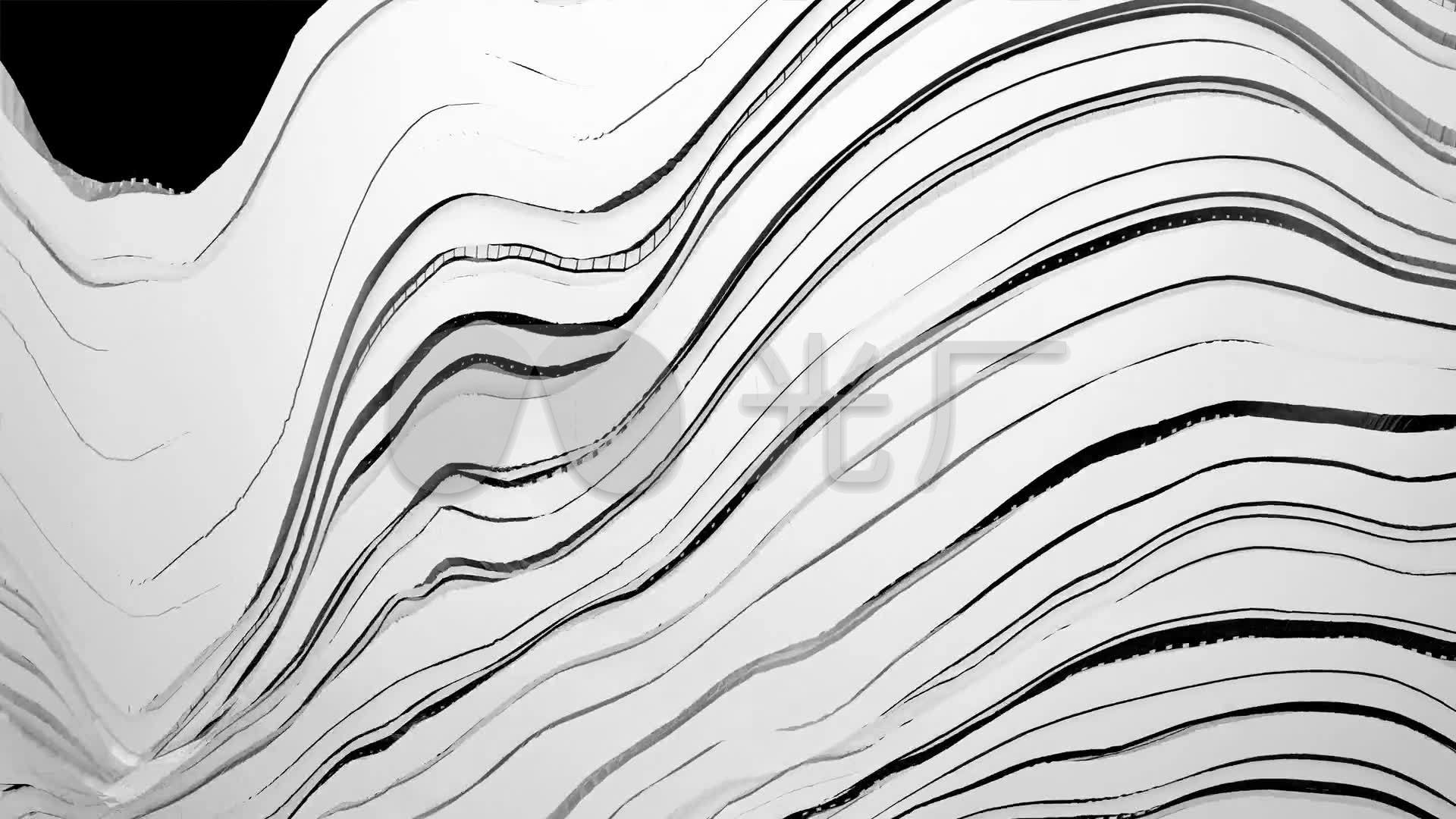 黑白流动线条素材