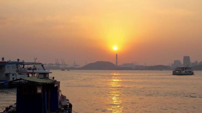 城市唯美夕阳大气逐格开场