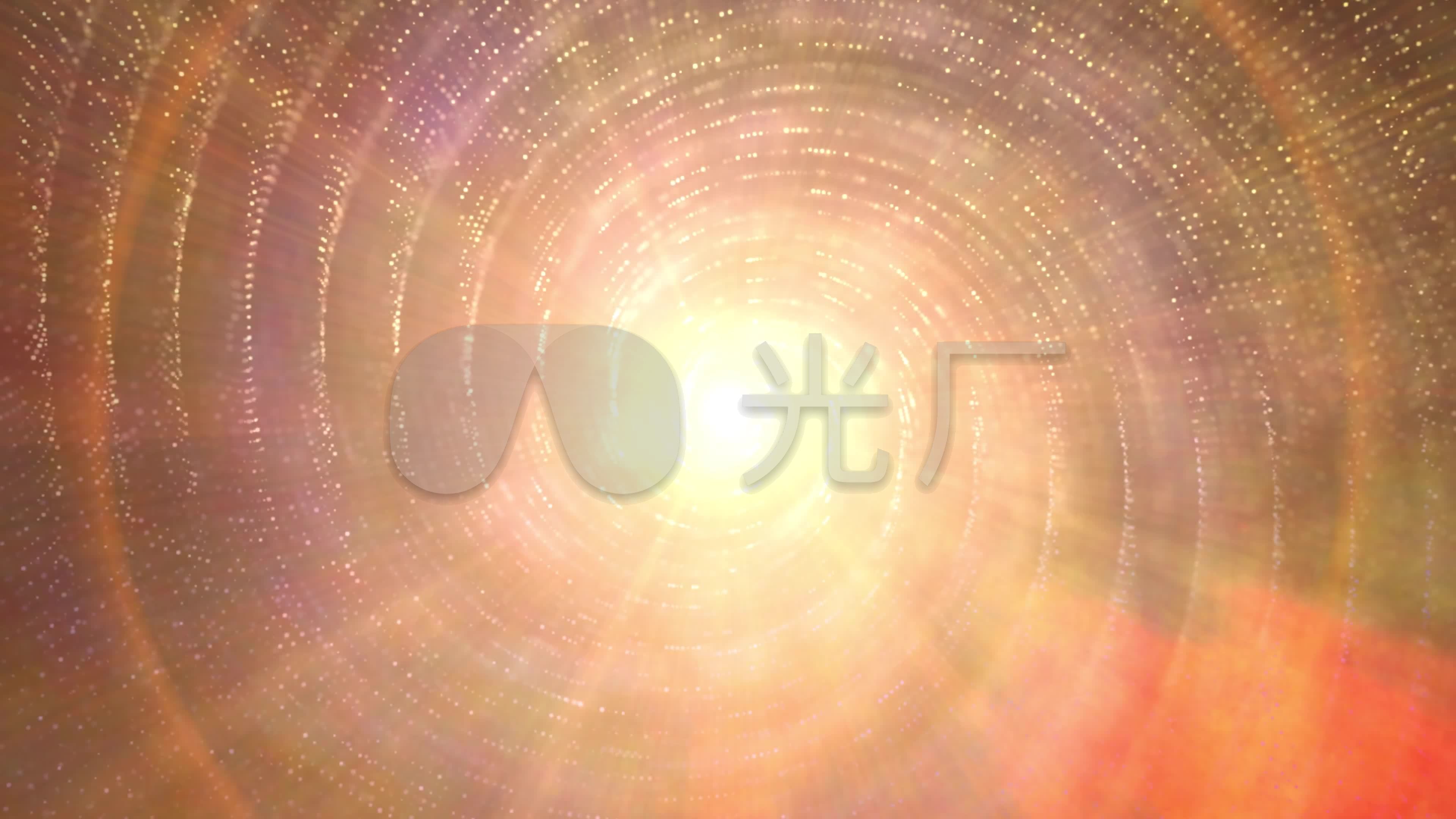 4k金色光环光芒四射粒子光线背景视频素材