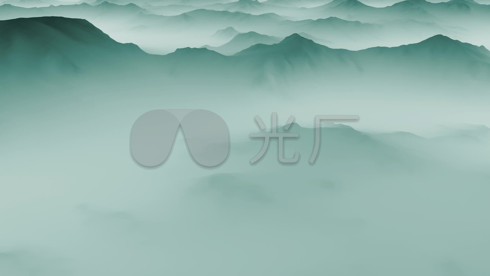 中国风大气唯美水墨山_青色_1920x1080_高清视频素材下载(编号