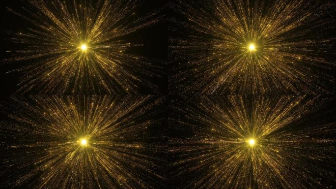 大气金色爆炸粒子光线颁奖背景视频