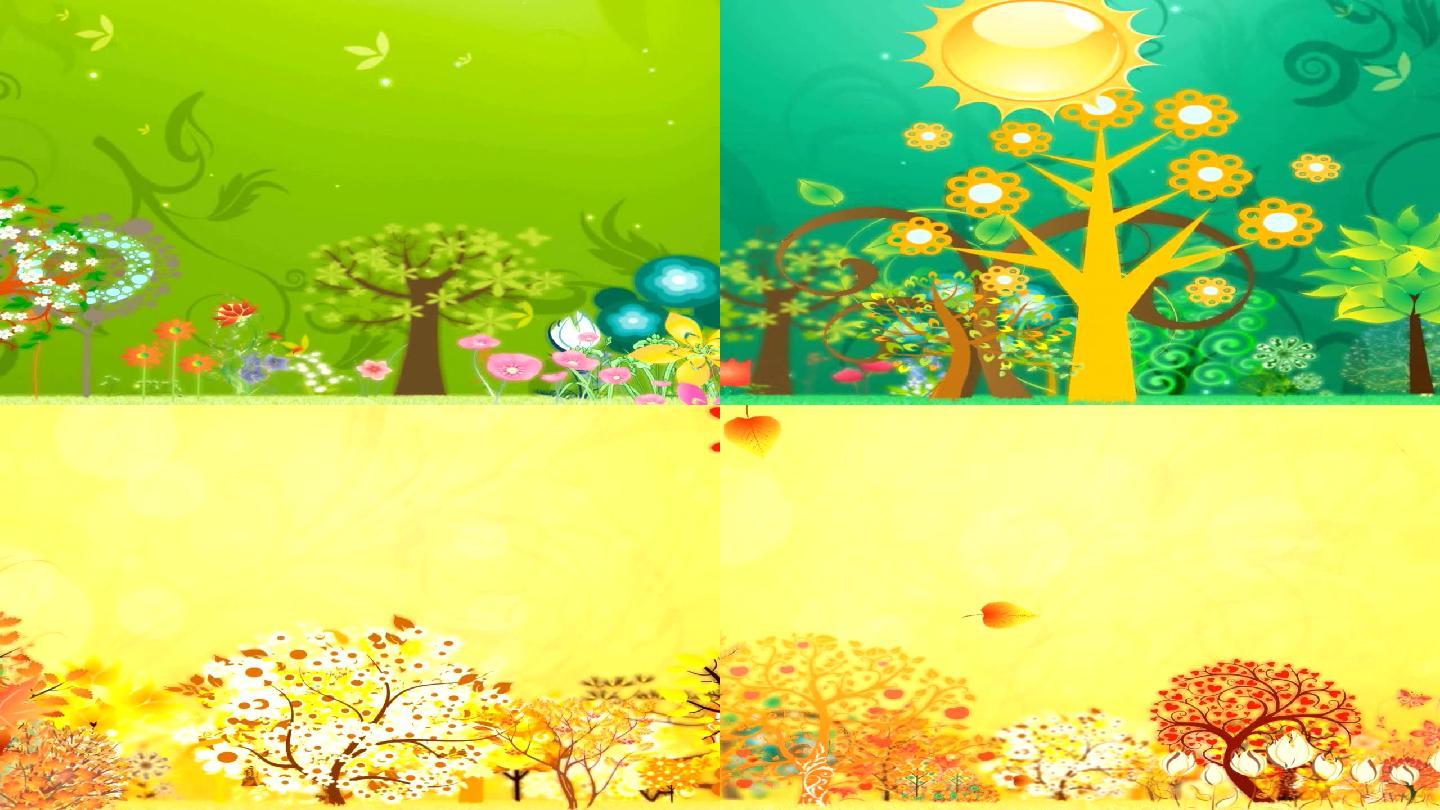 卡通四季变幻季节变化春夏秋冬 1280x7 高清视频素材下载 编号 舞台背景 光厂 Vj师网 Www Vjshi Com