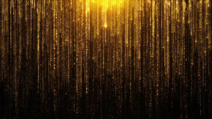金色粒子光线粒子瀑布舞台颁奖视频