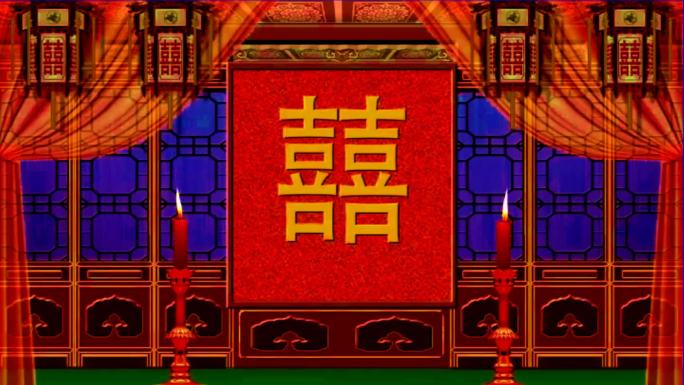 中式喜宴喜堂戏曲动态视频背景素材（8）