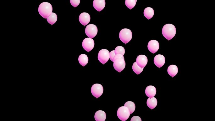 带通道粉色气球前景视频