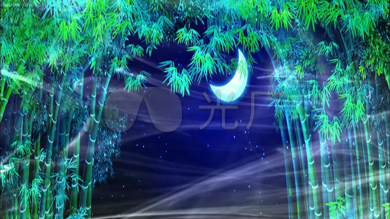 傣族歌曲舞蹈《月光下的凤尾竹》背景视频_1