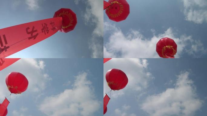 庆典红色热气球