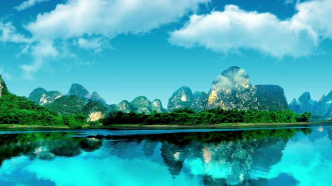 桂林山水风景舞台背景