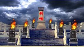 刑场法场断头台监斩台(1)视频素材