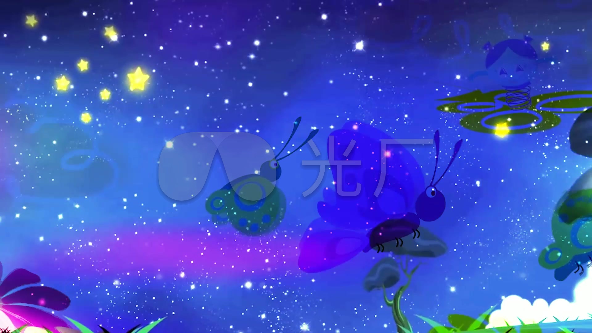 虫儿飞儿童歌曲舞蹈演出led视频_1920x1080_高清视频素材下载(编号