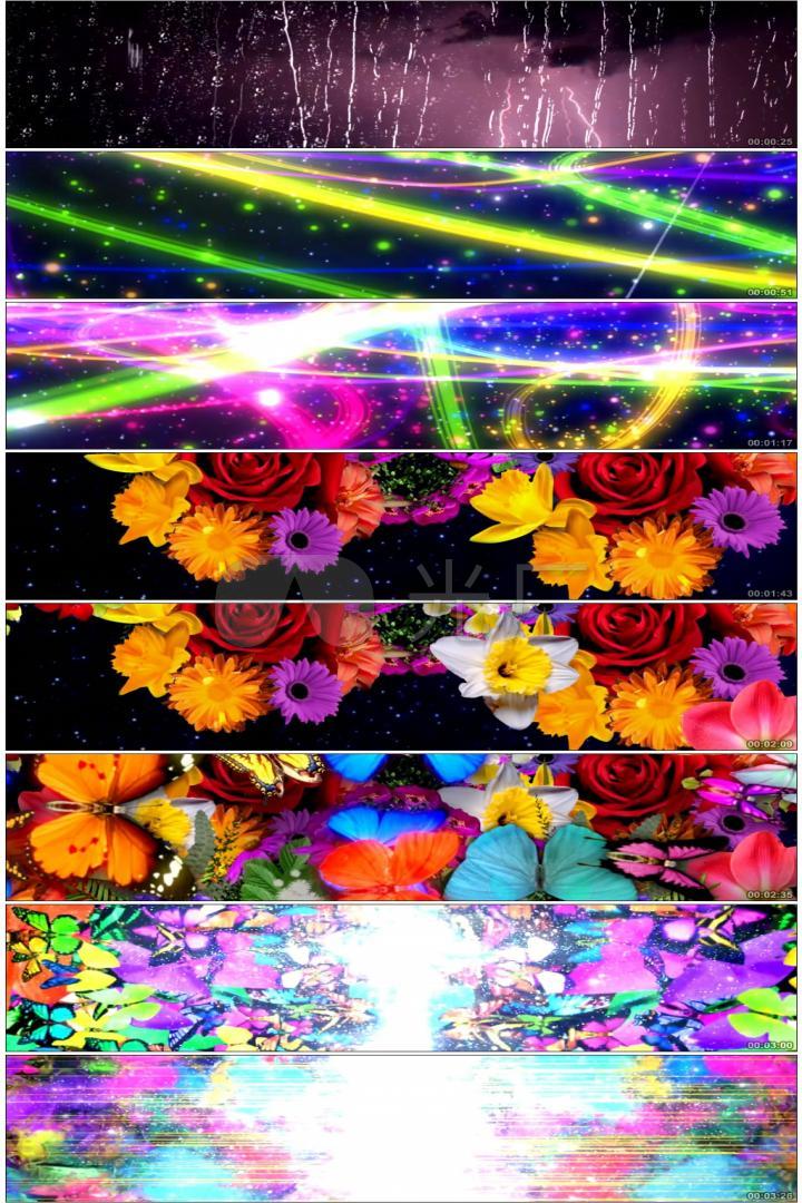 唯美梦幻全息粒子光效光线放射穿梭鲜花开放