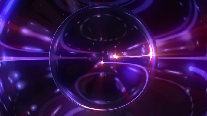 梦幻紫色光线水晶球循环背景