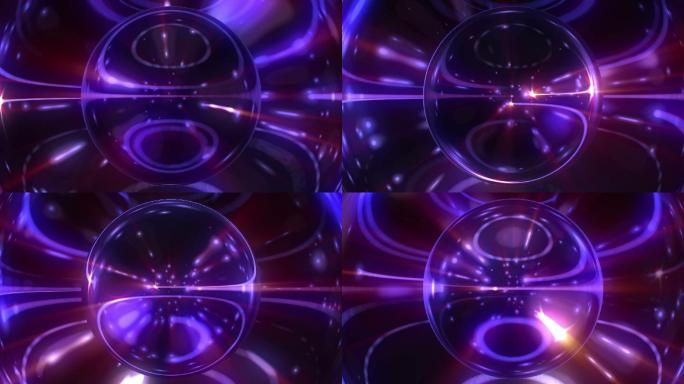 梦幻紫色光线水晶球循环背景
