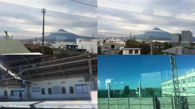 日本火车行驶中窗外的风景