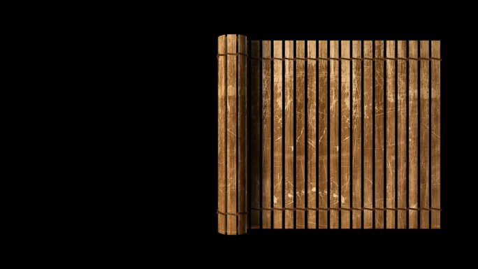 竹简打开动画-高清带通道-传统复古