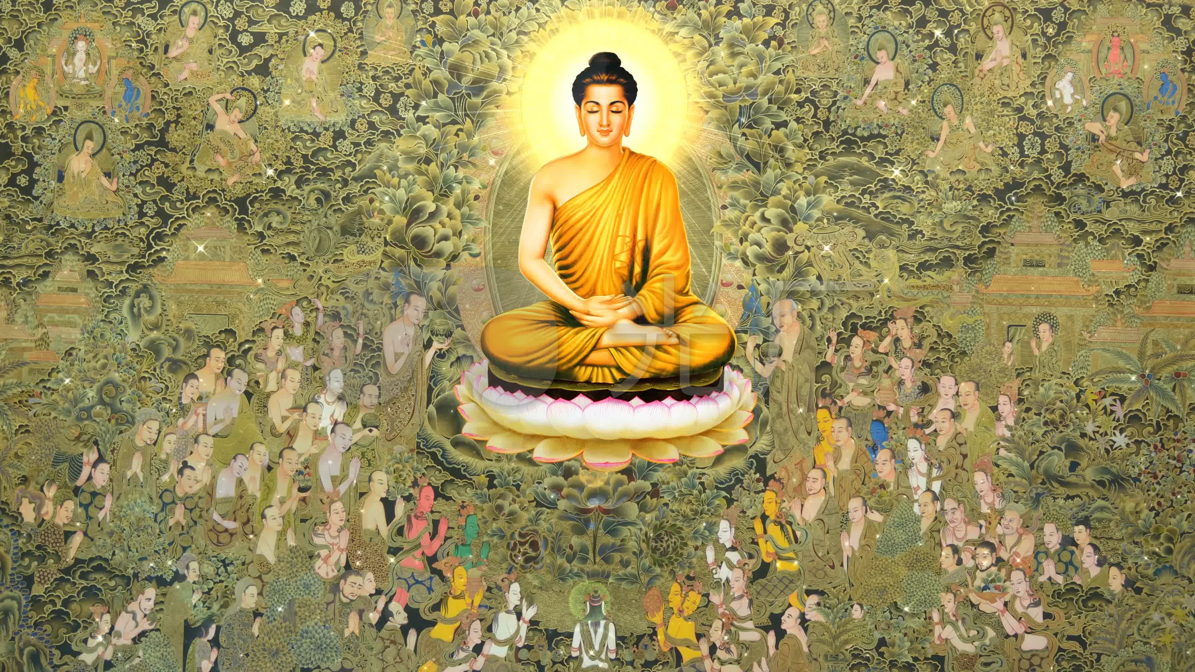 4k佛祖宗教素材动态背景