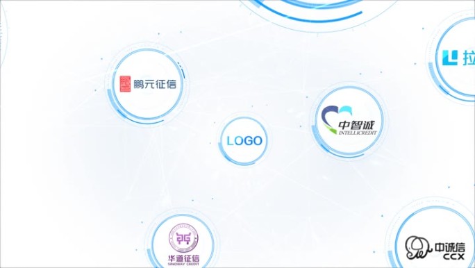 点线企业LOGO科技展示