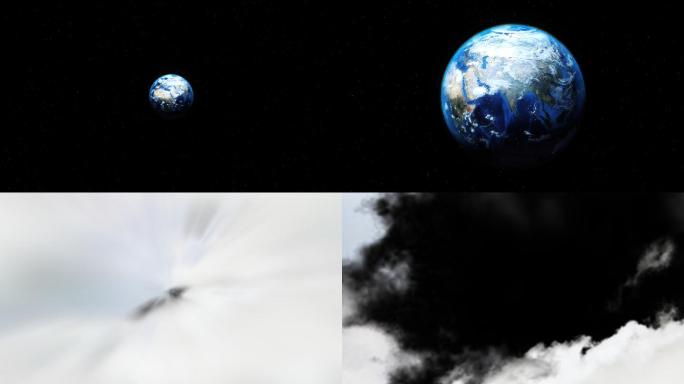 大气震撼地球穿梭云层通道视频素材