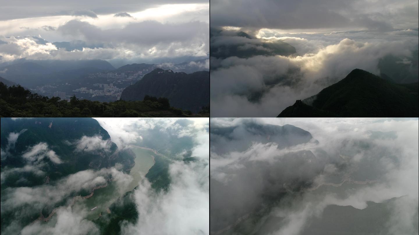 震撼大气延时+航拍巫山云雨