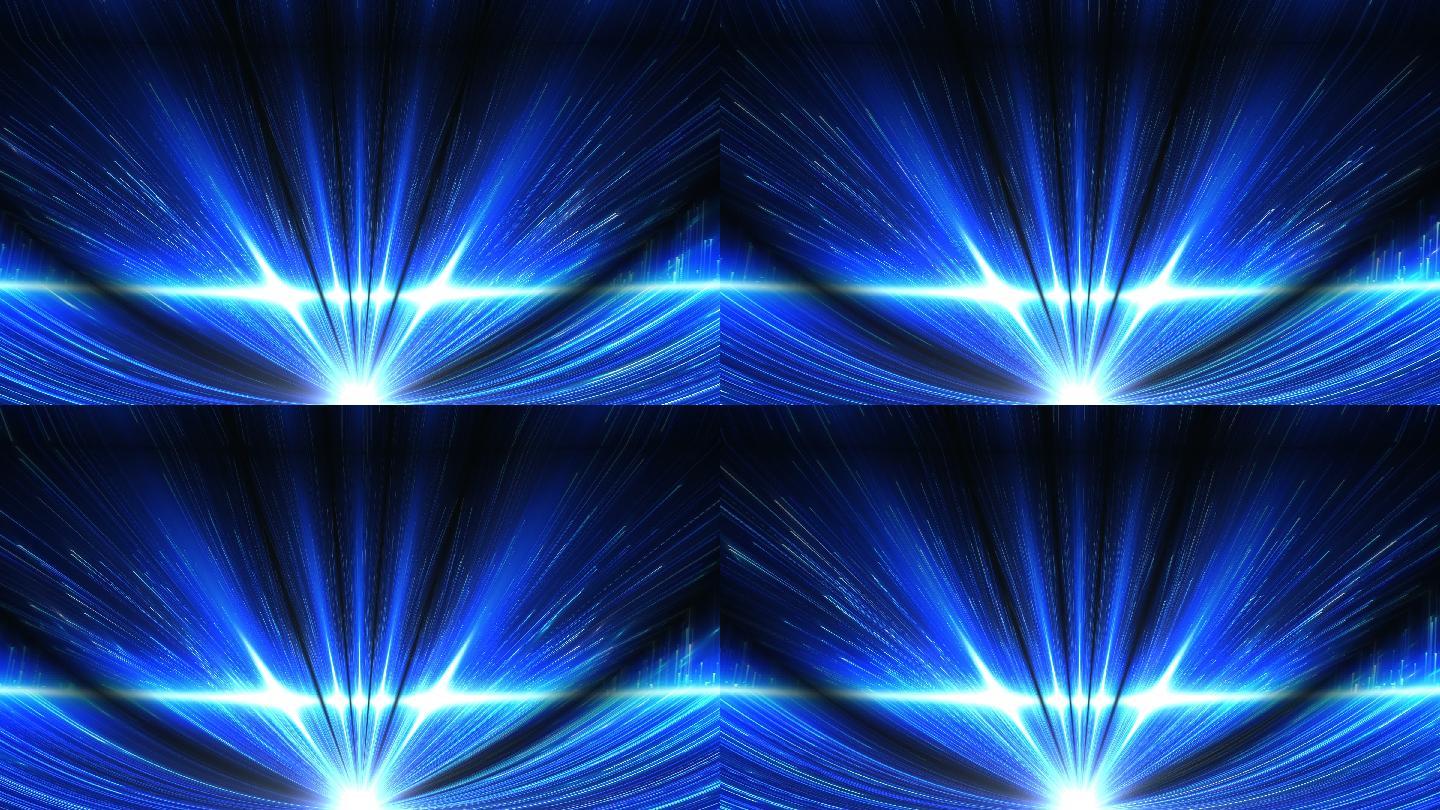 4K唯美蓝色梦幻抽象粒子光线