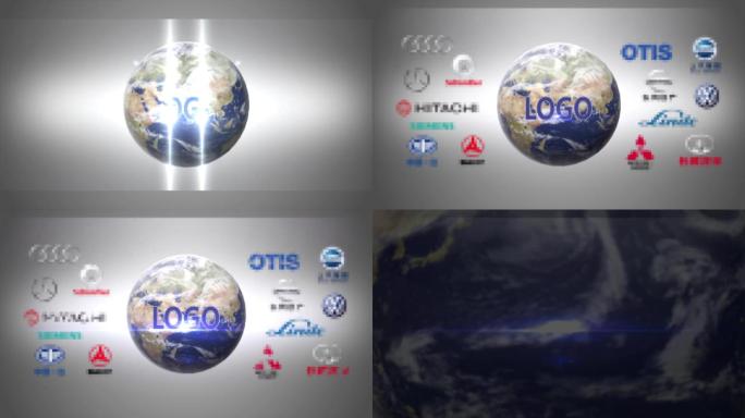 地球旋转大气展现logo品牌商标