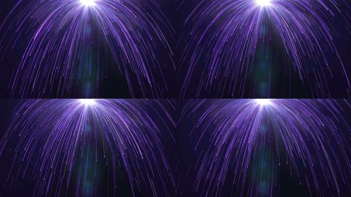 4K震撼唯美紫色粒子雨
