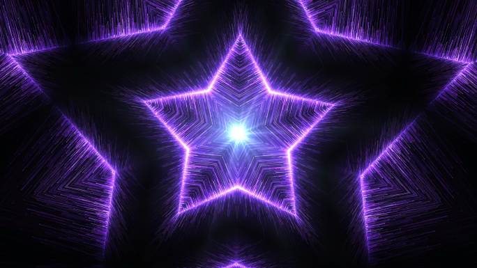 4K震撼唯紫色粒子五角星