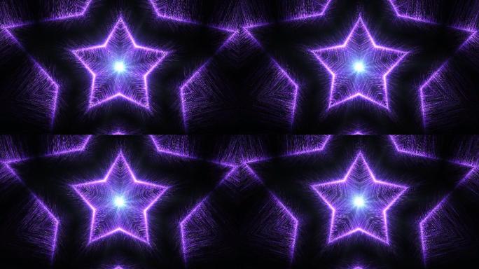 4K震撼唯紫色粒子五角星