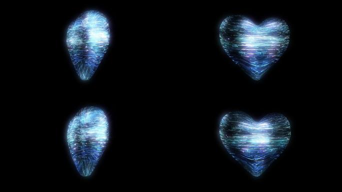 梦幻蓝色光线爱心桃心循环带通道