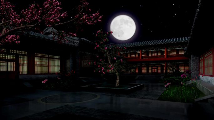 庭院夜晚夜晚院内晚上庭院