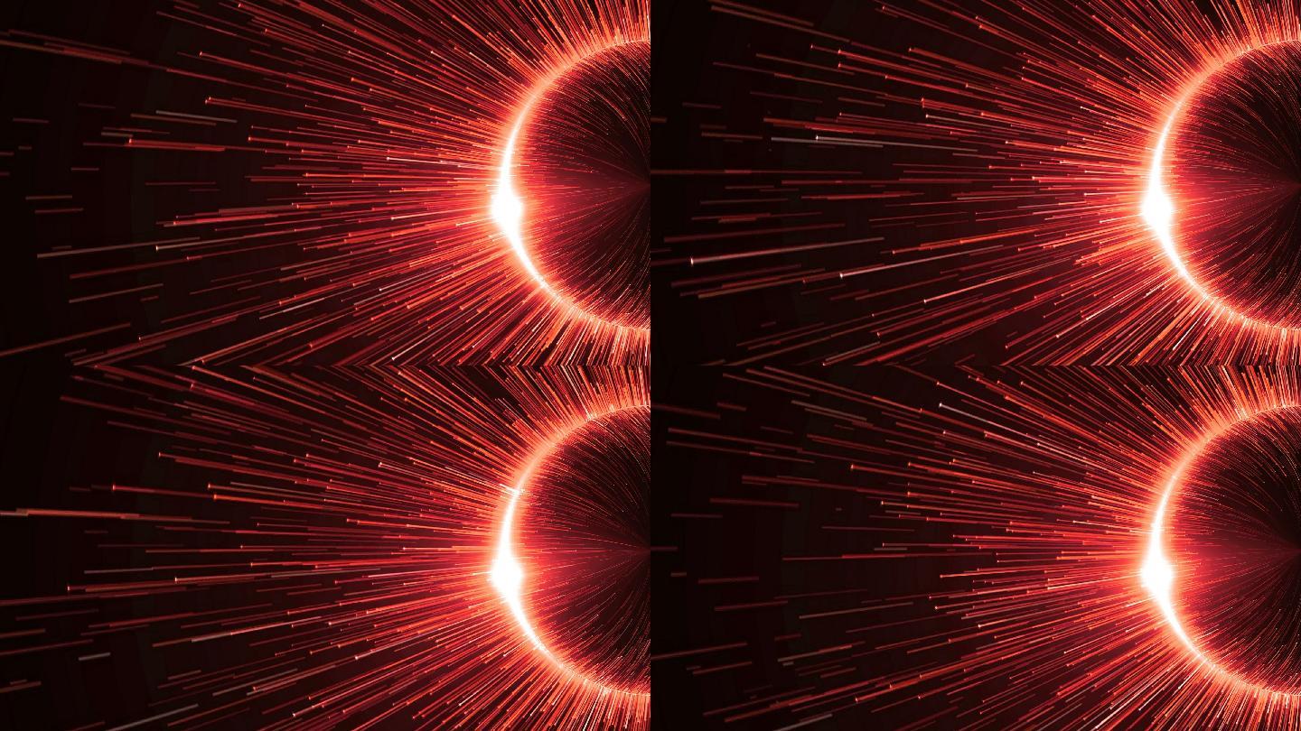 4K炫酷红色震撼大气开场粒子光线背景视频