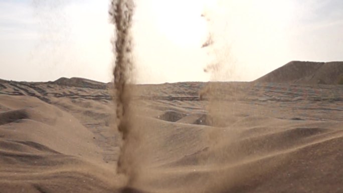 慢镜头-沙漠中徐徐而下的流沙A