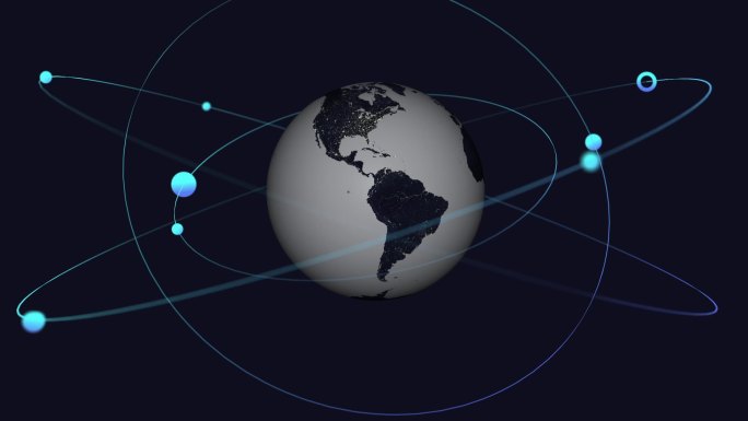 酷炫科技感地球环绕镜头