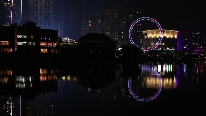 城市夜景南京摩天轮