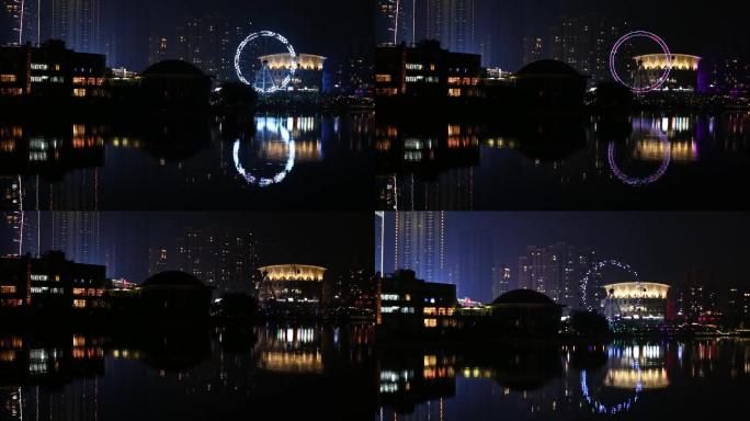 城市夜景南京摩天轮