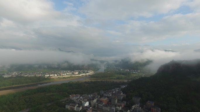 温州永嘉雨后山雾航拍