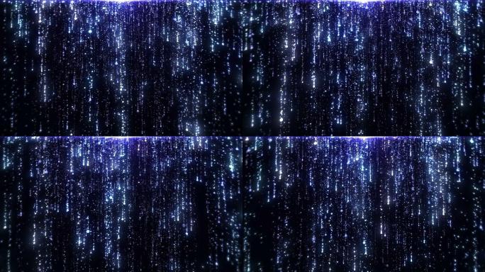 【原创】蓝色粒子光线粒子瀑布舞台背景