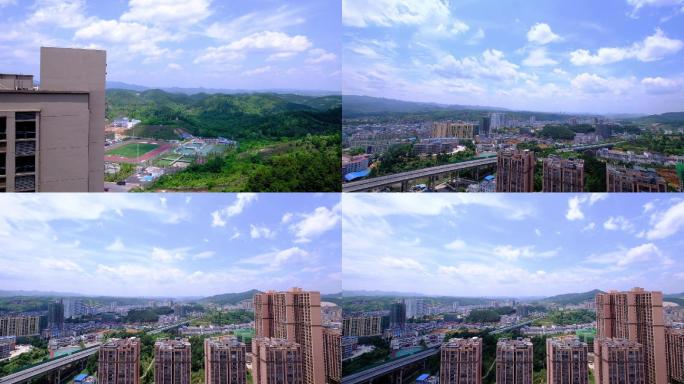 4组县城远景山语城楼上拍摄