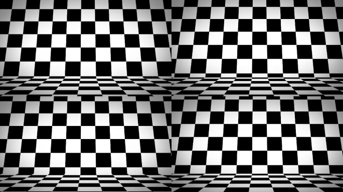 黑白方格动态循环背景